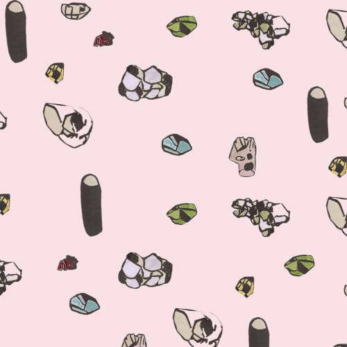Gemstones, Rose Quartz | Fabric in Linens & Bedding by Philomela Textiles & Wallpaper. Item composed of cotton