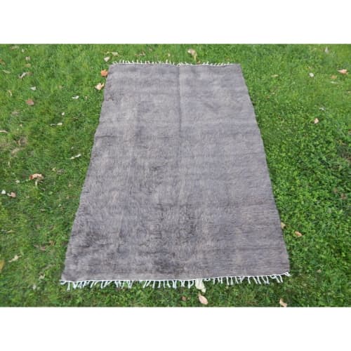 Vintage Flat Weave Angora Wool Mohair Turkish Blanket | Area Rug in Rugs by Vintage Pillows Store. Item made of cotton & fiber