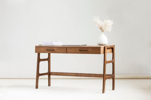 Desk with drawers, Scandinavian desk, Computer desk | Tables by Plywood Project. Item made of wood works with minimalism & mid century modern style