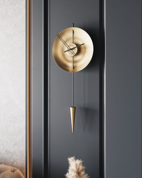 Orbit | Clock in Decorative Objects by MCLOCKS. Item made of wood with steel