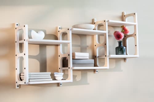 Wall shelf, Wooden shelves, Mid century modern shelf | Shelving in Storage by Plywood Project. Item composed of oak wood in minimalism or mid century modern style