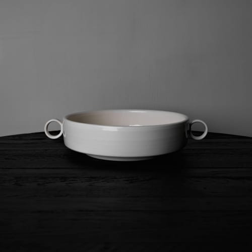 Loops Bowl Bianco Panna Medium | Dinnerware by Dennis Kaiser. Item composed of ceramic compatible with minimalism and mid century modern style