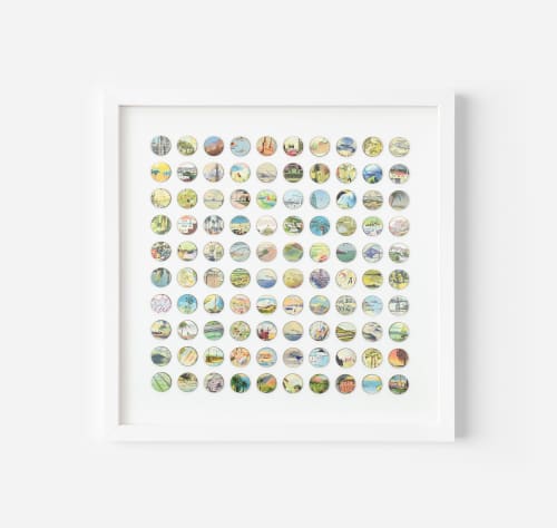 One Hundred Vintage Encyclopedia Dots Collage | Paintings by Amelia Coward