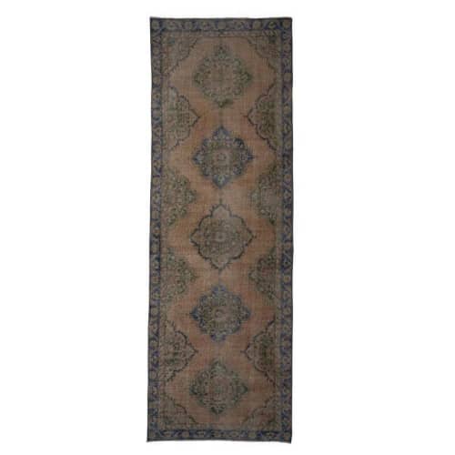 Vintage Turkish Oushak Runner, Faded Wool Handmade | Area Rug in Rugs by Vintage Pillows Store. Item composed of cotton & fiber