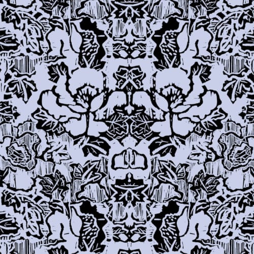 Indian Floral, Periwinkle | Fabric in Linens & Bedding by Philomela Textiles & Wallpaper. Item composed of linen