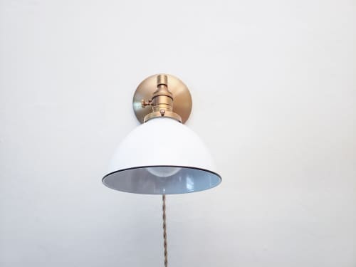 Adjustable Bedside Reading Wall Light - Antique Brass | Sconces by Retro Steam Works. Item made of fabric with brass works with mid century modern style