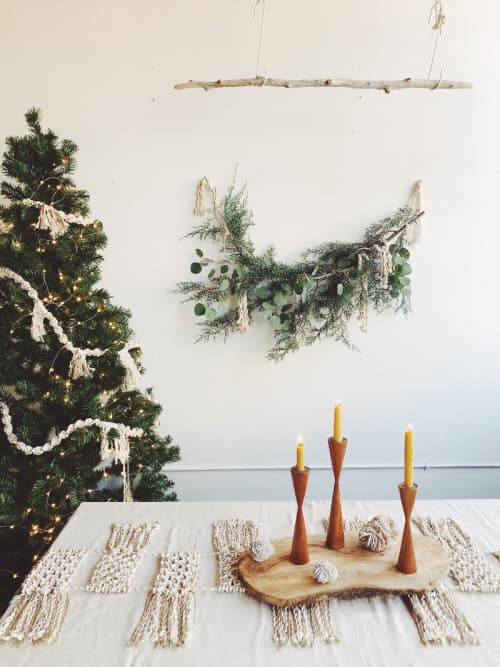 Gathering Together Table Runner | Linens & Bedding by Modern Macramé by Emily Katz. Item composed of cotton