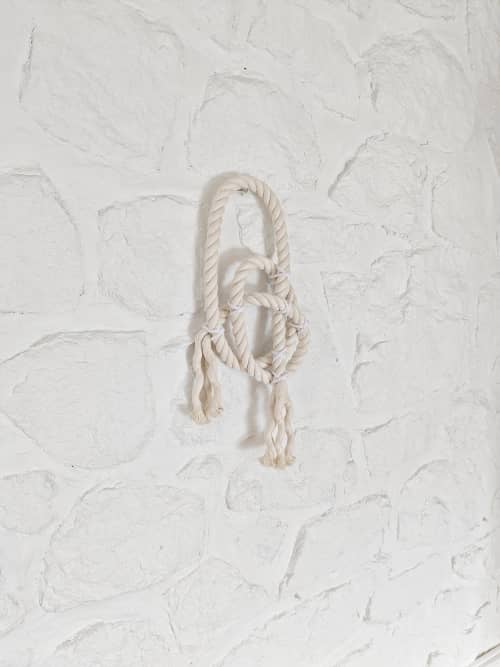 Rope Art Wall Sculpture, Neutral Fiber Art Wall Hanging | Macrame Wall Hanging in Wall Hangings by Damaris Kovach. Item composed of cotton