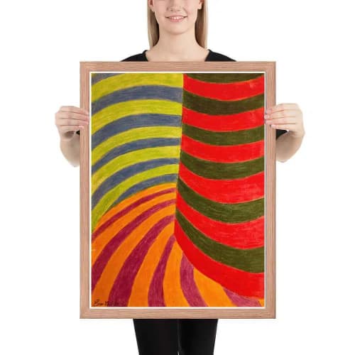 Framed Print - No Brake Zone - Op Art Geometric Motion | Work by Eman's Gallery