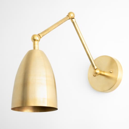 Articulating Sconce - Model No. 0107 | Sconces by Peared Creation. Item composed of brass