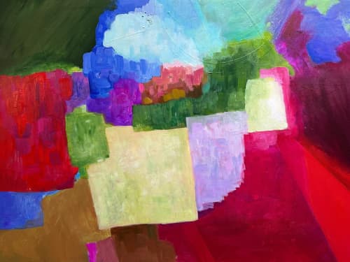 Deep Sea Meanders | Oil And Acrylic Painting in Paintings by Checa Art. Item composed of canvas