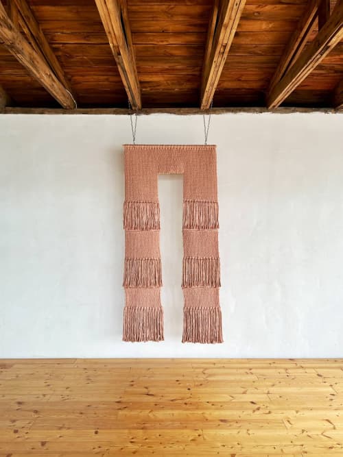 Portal | Blush Pink | Macrame Wall Hanging in Wall Hangings by Dörte Bundt. Item composed of birch wood & cotton compatible with mid century modern and contemporary style