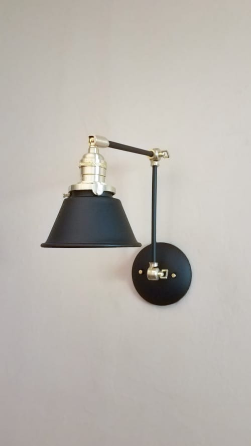 Kitchen Shelves Adjustable Wall Light - Industrial Sconce | Sconces by Retro Steam Works. Item made of metal works with mid century modern & industrial style