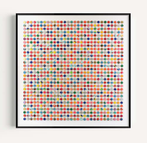 Nine Hundred Splash Dots Painting With Gold Leaf | Collage in Paintings by Amelia Coward