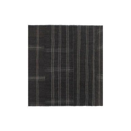 1960s Vintage Black & White Kilim Rug 11'8'' X 13'3'' | Area Rug in Rugs by Vintage Pillows Store