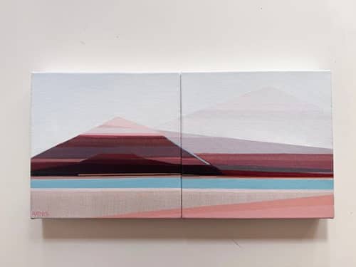 Sand Dune – 10x20 Original Geometric Diptych Painting | Shilo Ratner | Oil And Acrylic Painting in Paintings by Shilo Ratner