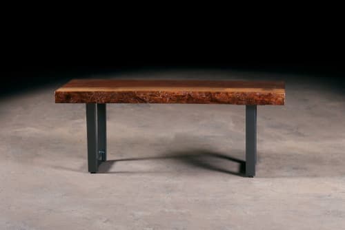 Live Edge Black Walnut Bench | Benches & Ottomans by Urban Lumber Co.. Item composed of walnut and steel