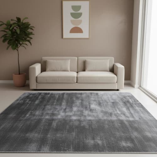 Graphite Hand Woven Luxury Viscose Rug | Area Rug in Rugs by Swiflo