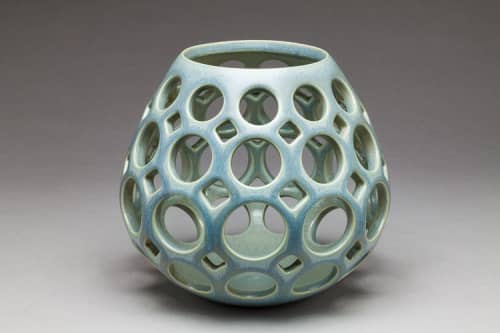 Openwork Teardrop Vessel - Blue/Green | Decorative Objects by Lynne Meade