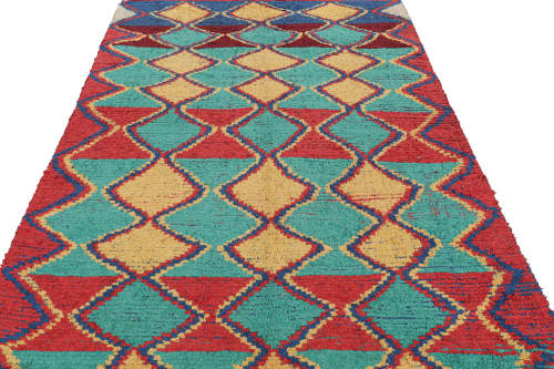 Vintage Moroccan Rug with Polychromatic Diamond Patterns, from Rug & Kilim | Area Rug in Rugs by Rug and Kilim