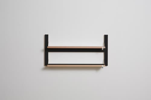 Folding Wall Shelf | Fläpps Shelf 80x40-2 | Wide Bookshelf, Plant Shelf, Birch Plywood, Black | Shelving in Storage by AMBIVALENZ