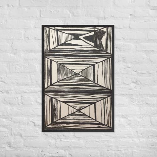 Framed Print - Deception - Geometric Op Art | Work by Eman's Gallery