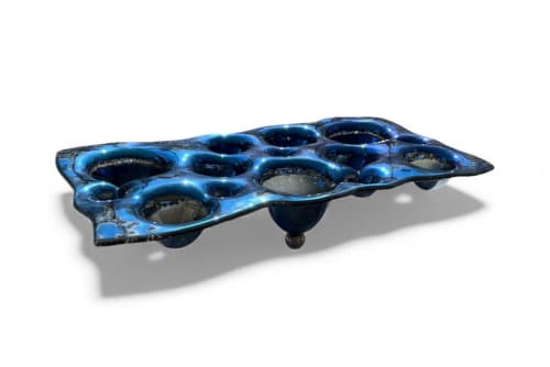 Liquid Metal Indigo Platter | Serveware by PlusObject