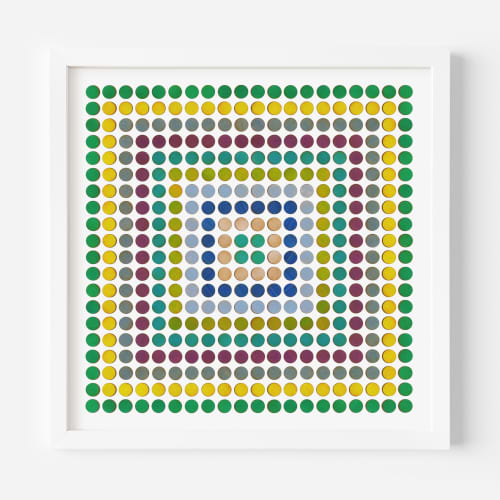 Painted Dot Collage Concentric Squares Print | Prints in Paintings by Amelia Coward