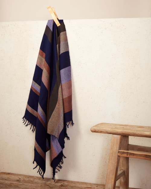 Fruit Stripe Bath Towel - Plum | Textiles by MINNA