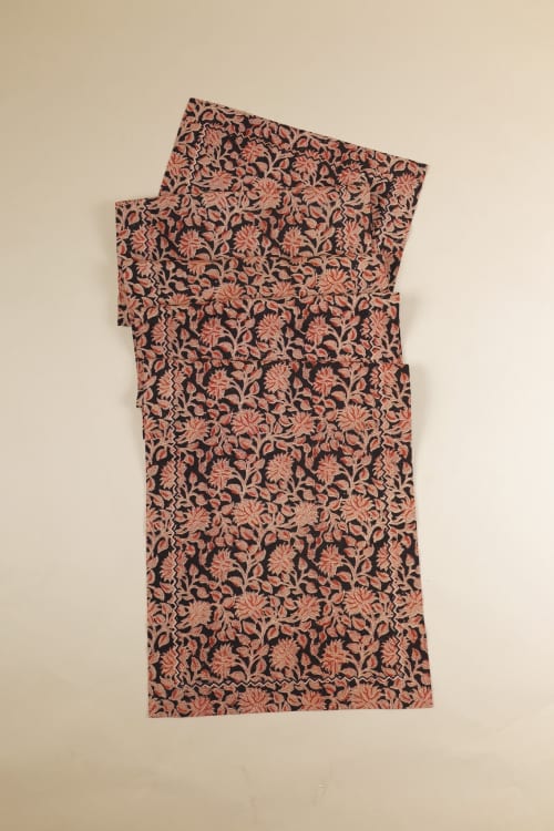 Noir Grove Kalamkari Table Runner | Linens & Bedding by Ninéh
