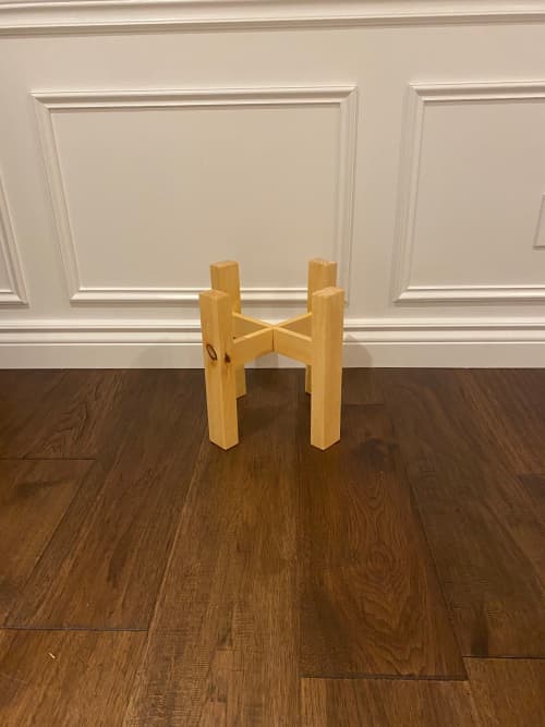 Indoor/Outdoor Mid-Century Style Plant Pot Stand Custom Fit | Plant Stand in Plants & Landscape by Good Wood Brothers. Item composed of wood in contemporary style