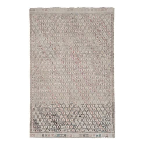 Vintage Faded Turkish Jajim Kilim Rug 5'3'' x 7'11'' | Area Rug in Rugs by Vintage Pillows Store. Item composed of fabric