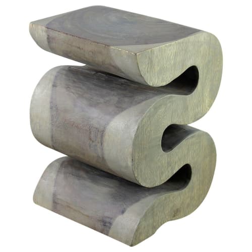 Haussmann® Wood BIG Wave Verve Accent Snake Table 14x14x20 | Side Table in Tables by Haussmann®