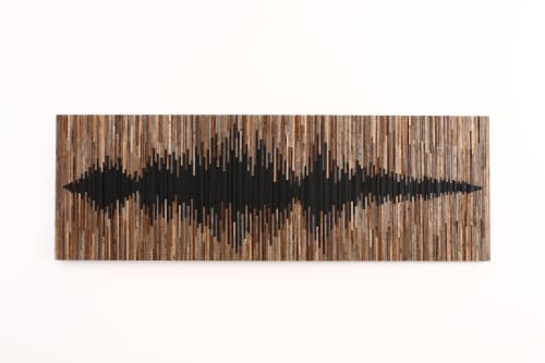 Soundwave No. 2 – Reclaimed Wood Soundwave Wall Sculpture | Wall Hangings by Craig Forget. Item composed of wood in mid century modern or contemporary style