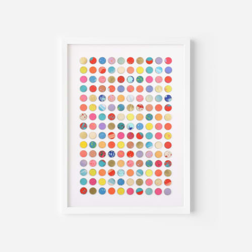 One Hundred and Fifty Splash Dots Painting, Gold | Collage in Paintings by Amelia Coward