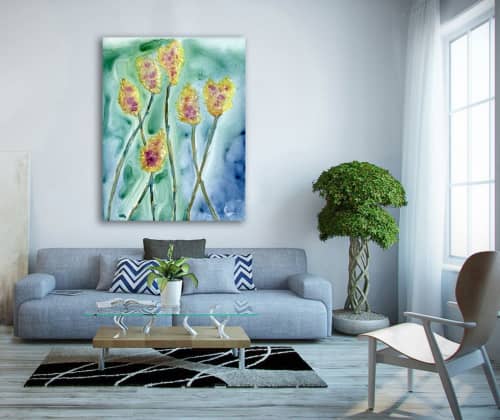 Yellow Star Thistle | Prints by Brazen Edwards Artist. Item composed of canvas and paper