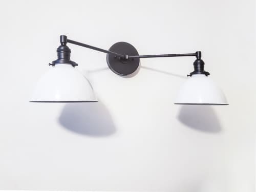 Bathroom Vanity Wall Sconce - Matte Black Light - Mid | Sconces by Retro Steam Works. Item composed of metal