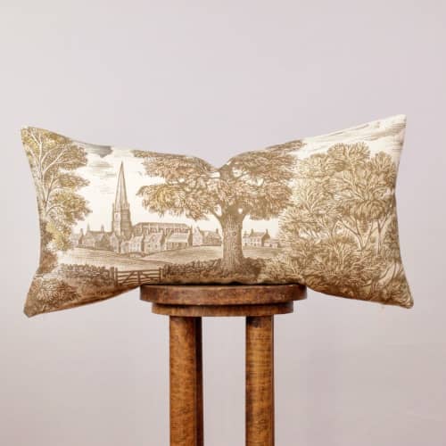 Landscape Scene Printed on Linen Lumbar Pillow 14x28 | Pillows by Vantage Design