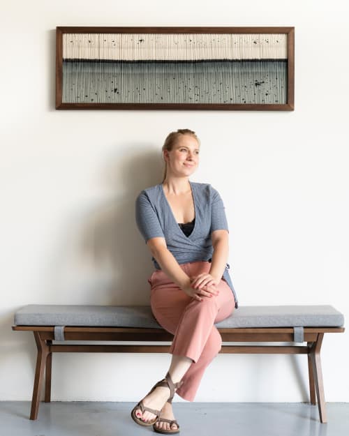COASTLINE I - Framed-Collection | Wall Hangings by Rianne Aarts / Teddy and Wool Studio. Item made of cotton with fiber