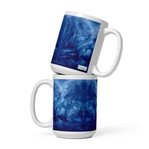 Coffee Mug - Thunder - Deep Electric Blue Storm | Work by Eman's Gallery