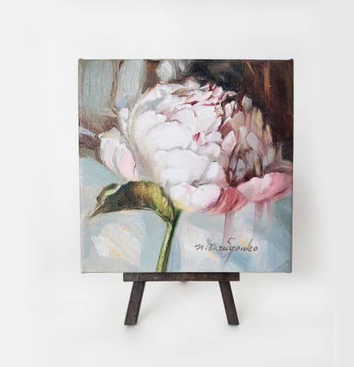 Small painting flowers on canvas original, Art painting | Oil And Acrylic Painting in Paintings by Natart. Item composed of canvas and synthetic in contemporary style