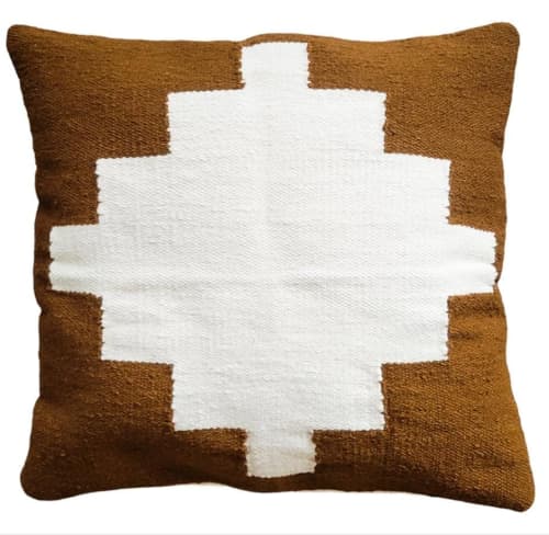 Raja Handwoven Wool Decorative Throw Pillow Cover | Cushion in Pillows by Mumo Toronto. Item composed of cotton