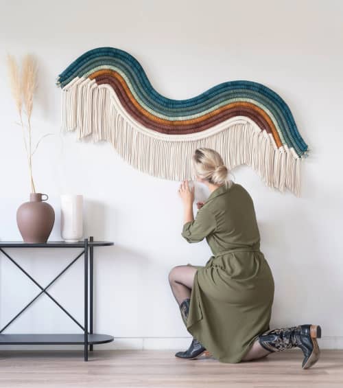 Textile Art Tapestry - AYLA | Wall Hangings by Rianne Aarts. Item composed of cotton & fiber