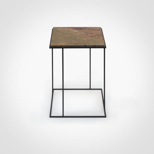 FramE - Forset brown side table | Tables by DFdesignLab - Nicola Di Froscia. Item composed of steel and marble in minimalism or contemporary style