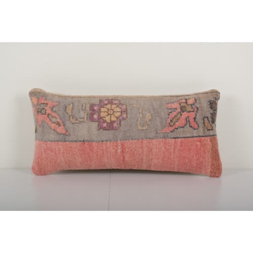 Anatolian Carpet Rug Pillow, Lumbar Oblong Pillow Cover | Sham in Linens & Bedding by Vintage Pillows Store. Item made of cotton with fiber