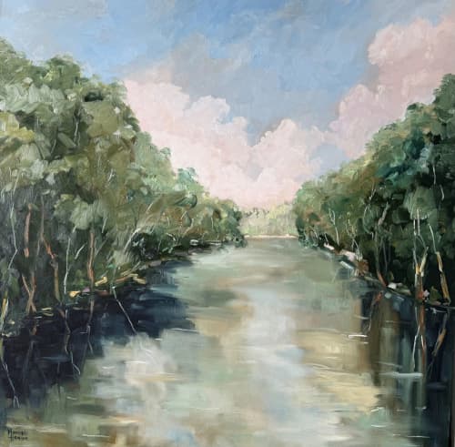 Murray River Dreaming | Oil And Acrylic Painting in Paintings by Meredith H. Item made of canvas compatible with contemporary and country & farmhouse style