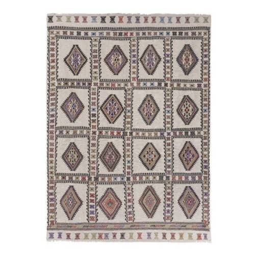 Vintage Aubusson Turkish Jajim Kilim Rug 4'11'' X 6'10'' | Area Rug in Rugs by Vintage Pillows Store. Item composed of wool and fiber