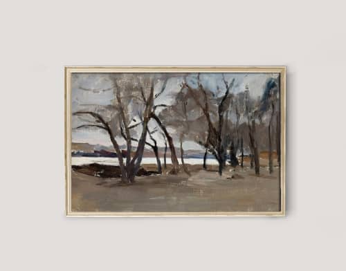Vintage Landscape with trees | Vintage Winter Scene | Digital Art in Art & Wall Decor by Capricorn Press. Item composed of paper compatible with boho and minimalism style