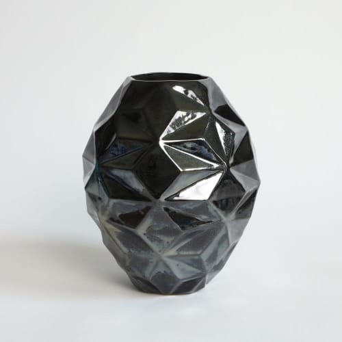 Oblique in Palladium | Vase in Vases & Vessels by by Alejandra Design. Item made of ceramic