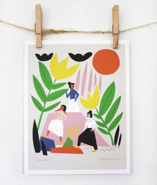 Hurdles Print | Prints by Leah Duncan. Item made of paper compatible with mid century modern and contemporary style